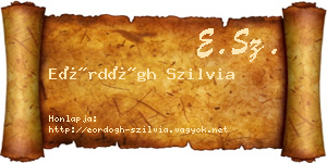 Eördögh Szilvia névjegykártya