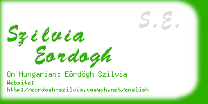 szilvia eordogh business card